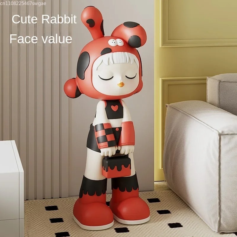 Resin Art And Craft - Art Cartoon Girl Statue Indoor Fashion