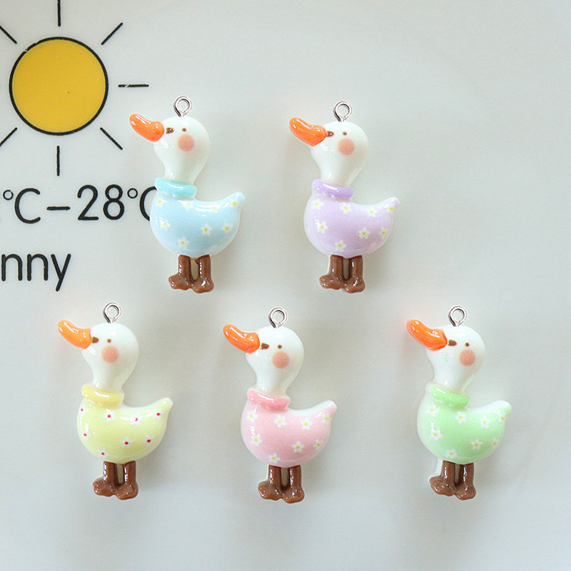 10Pcs Cute Glossy Glitter Duck - đánh giá và giá Resin Art Earrings Material