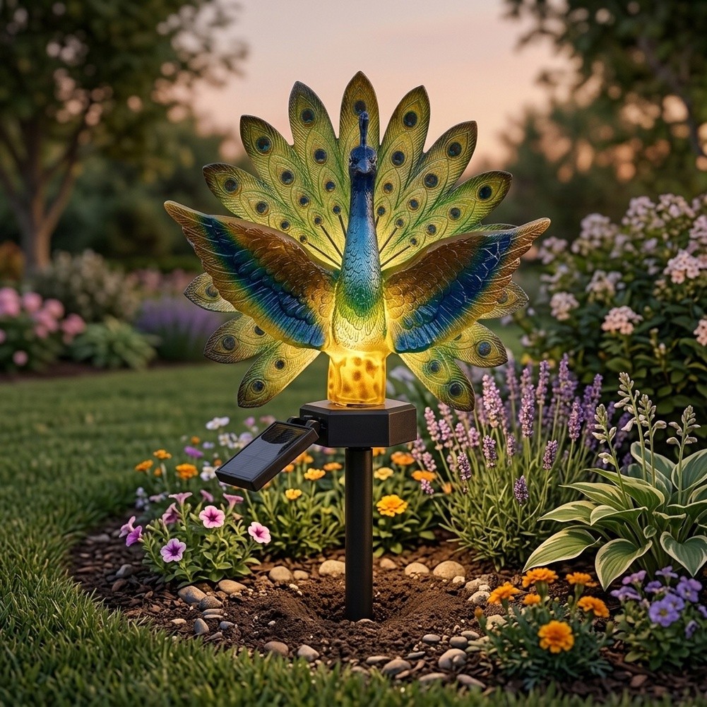 Resin Solar Peacock Garden Art - đánh giá và giá Resin Art Aesthetic
